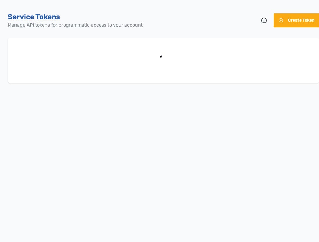 Service Tokens screen with create token controls for Edge Access automation